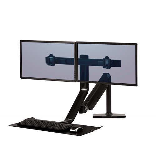 Estación de Trabajo Sit-Stand Extend™ con tecnología Humanscale® - Doble__9801_SitLeftKB 032316.png